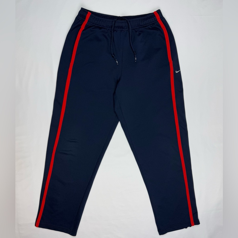 Vtg Nike Mens Track Pants Sz Medium Y2K Navy Blue/Red Loose Fit C6